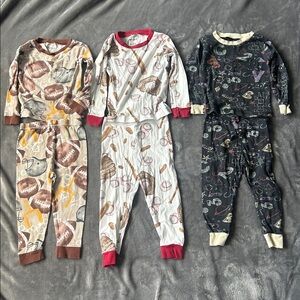 Burt's Bees Kids Sports Pajama Set - Brown and Red